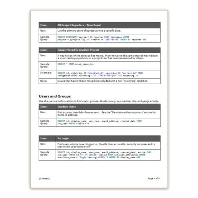 JIRA Database Queries