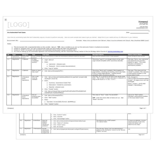 Jira Upgrade Automated Test Cases