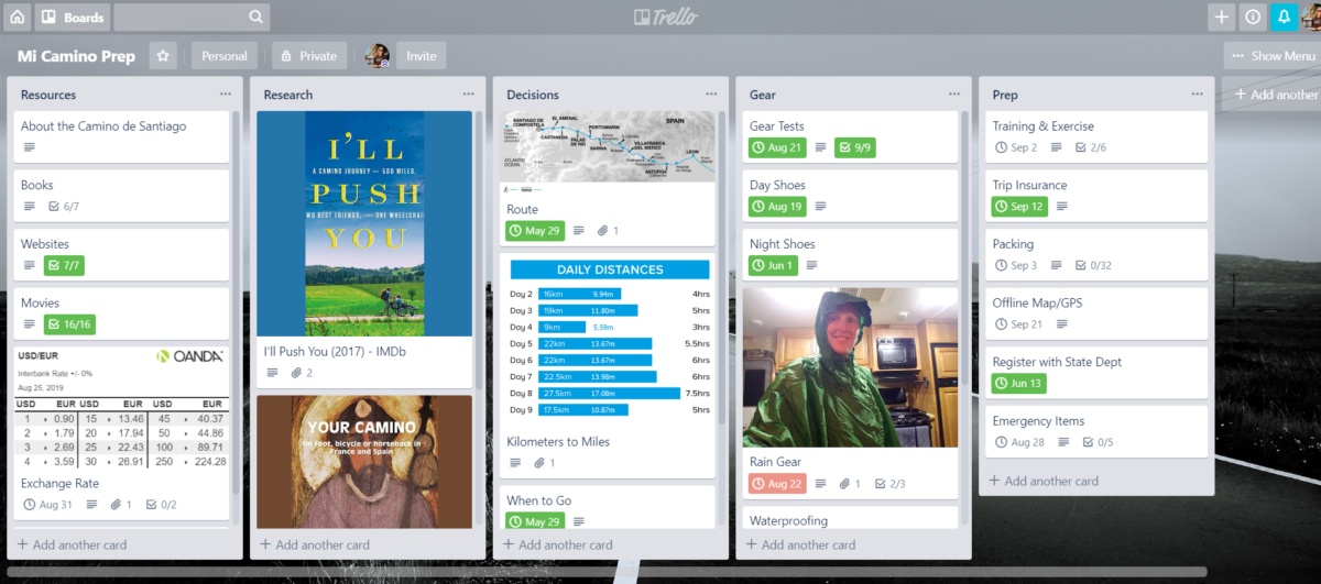 Trekking with Trello