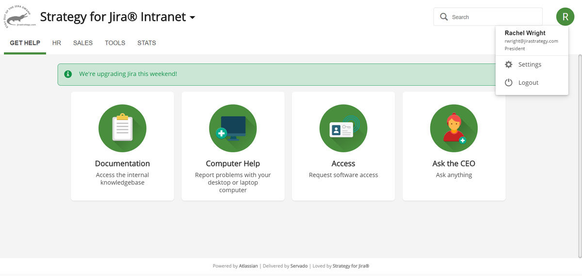 Servado Enterprise Portals for Jira