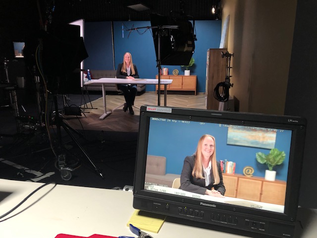 Rachel Wright recording at LinkedIn's studio