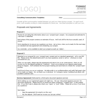 Consulting Communication Templates
