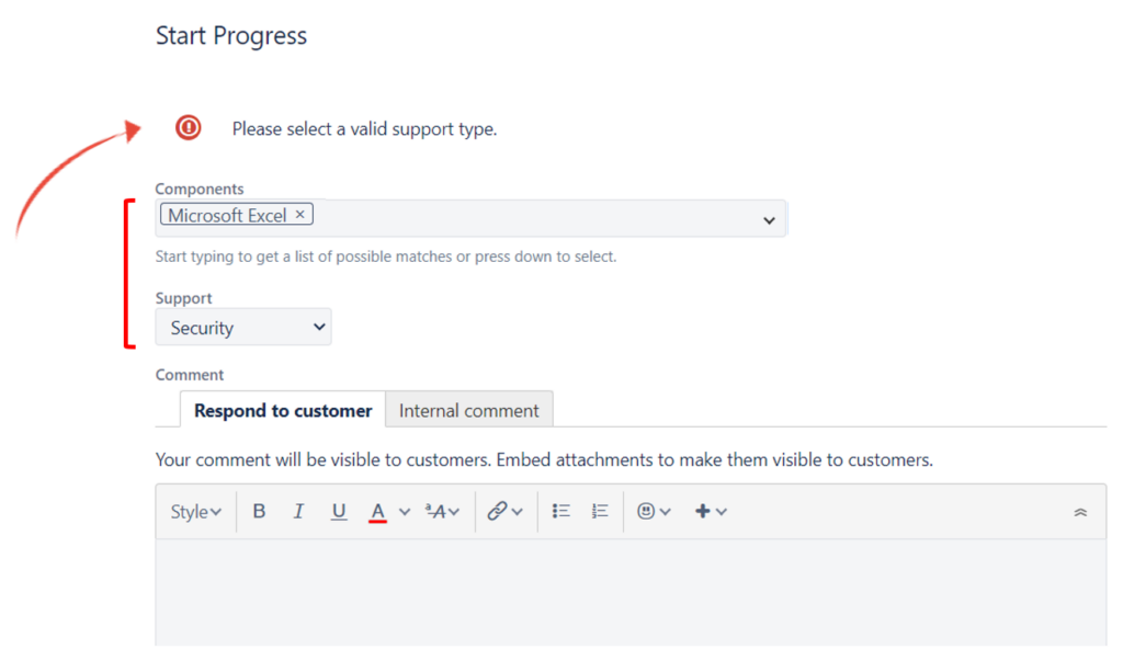 Limit drop-down selections based on component selection.