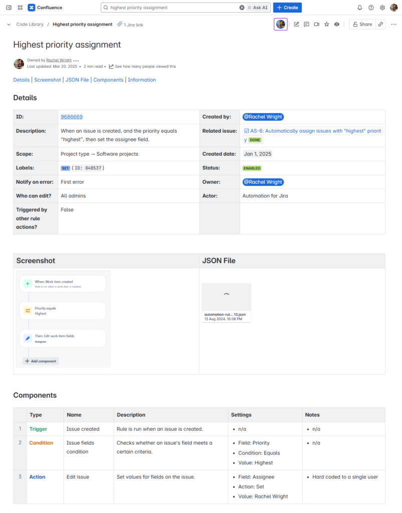 Example automation rule documentation