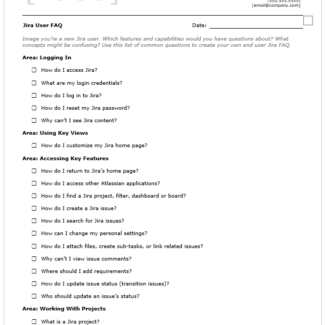 Jira User FAQ