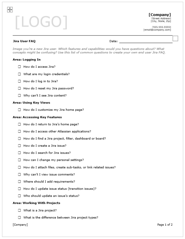 Jira User FAQ