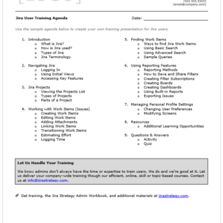 Jira User Training Agenda