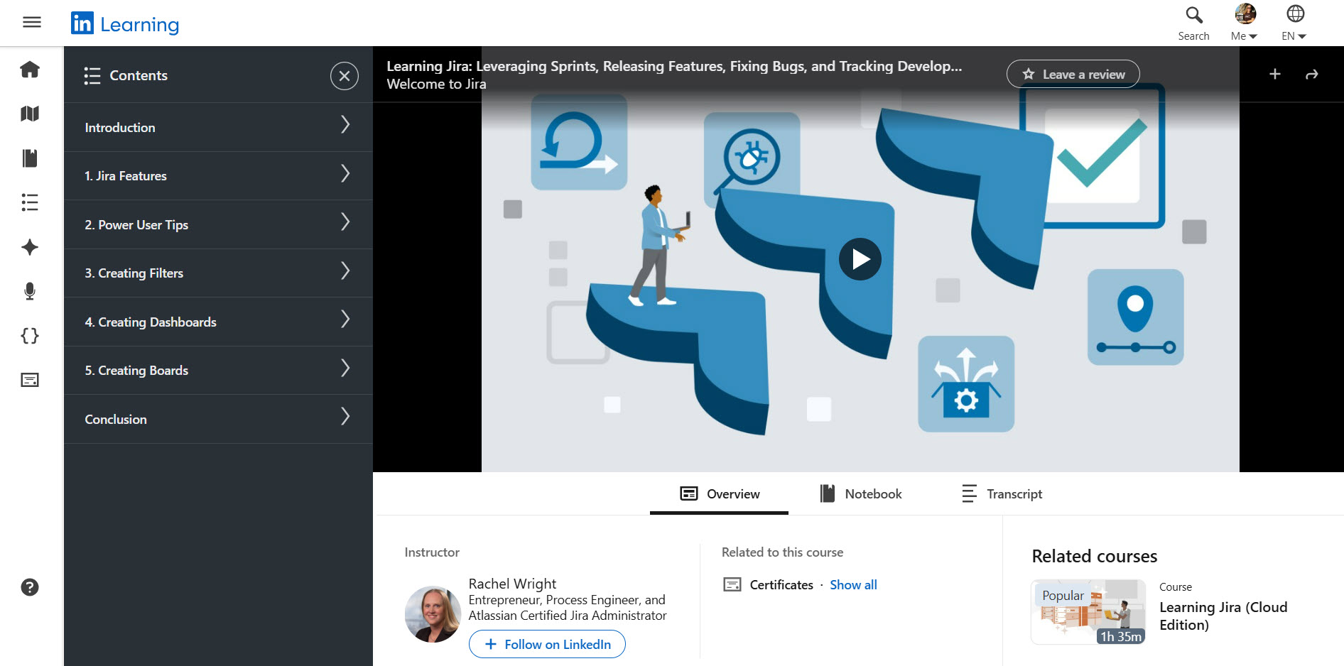 New Course - Learning Jira: Leveraging Sprints, Releasing Features