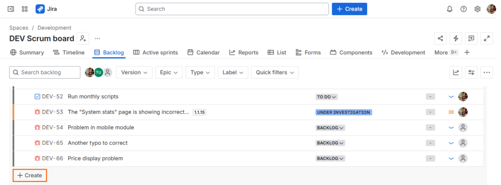 Ways to create Jira work items