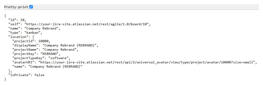 Jira REST API board details